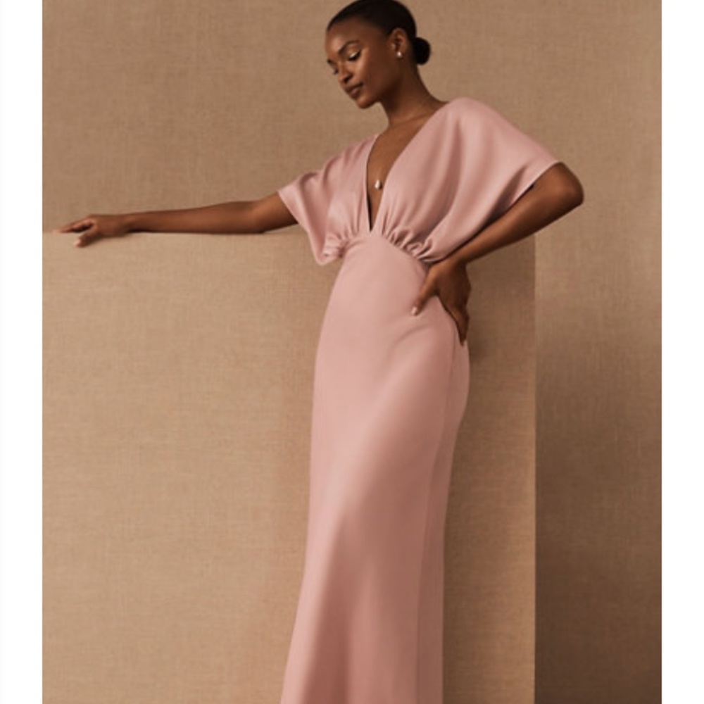 Anthropologie BHLDN blush pink bridesmaid dress